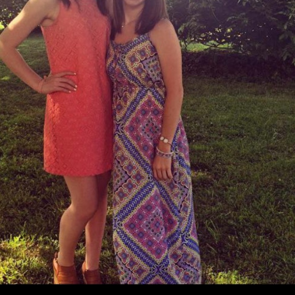 Colorful printed maxi dress